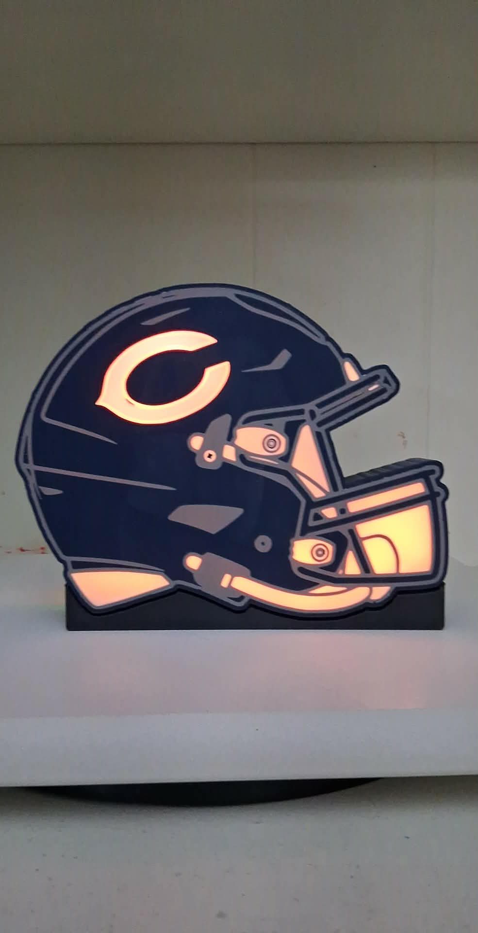 Bears Helmet LED light box – custom 3D printed – Lit Layer Creations